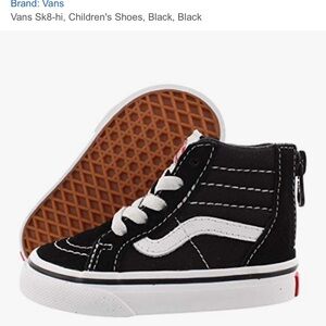 Vans Kids Sk8-Hi Black and White Sneakers